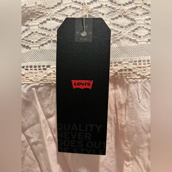 Levi’s Baby Pink Peasant Top Blouse - Picture 4 of 6
